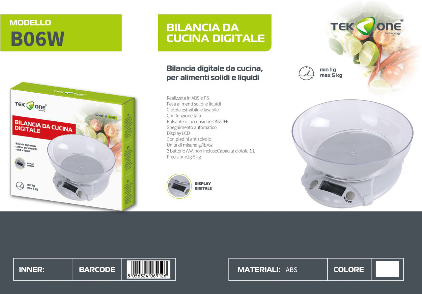 TEK ONE bilancia da cucina B06W