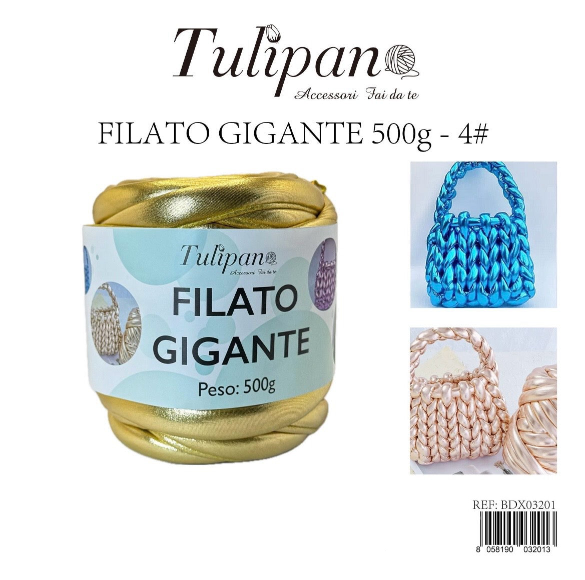 FILATO gigante 500g 4# metallizzato