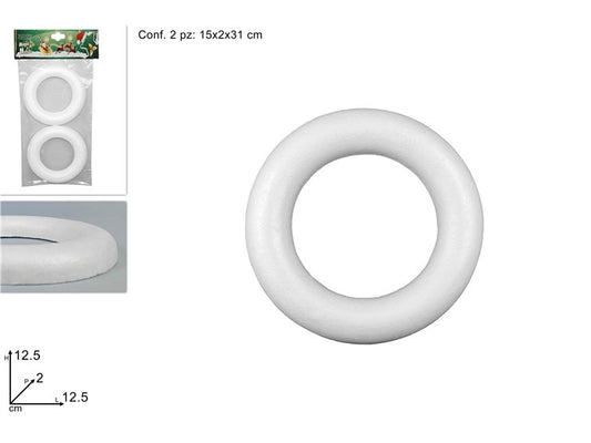 NATALIZIA anello polistirolo set 2pz 12.5cm