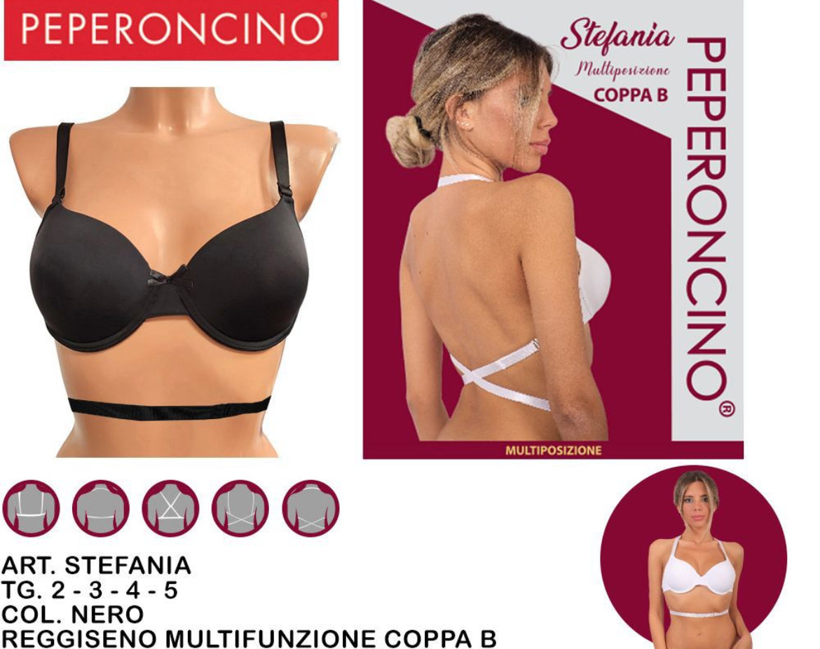 PEPERONCINO reggiseno multi funzione coppa B nero