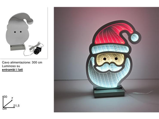 NATALIZIA viso babbo natale lumino 3D 30cm