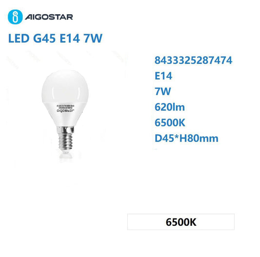 Led G45 E14 7w 6500k