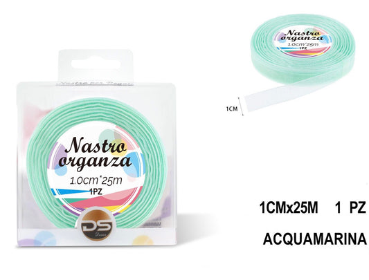 Nastro organza 1 cm ACQUAMARINA