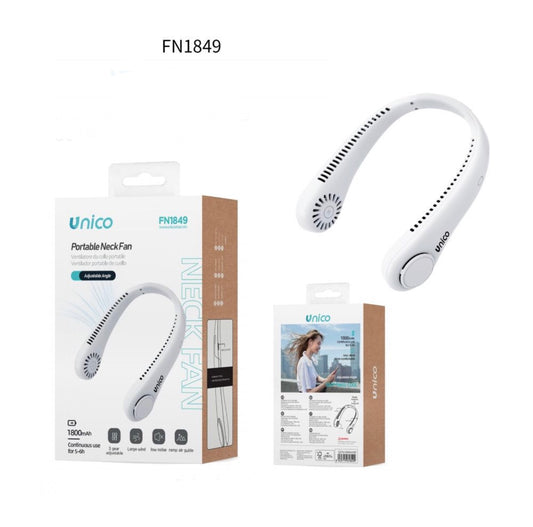 VENTILATORE da collo sospeso in silicone bianco  FN1849