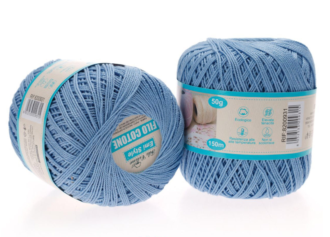 Filo cotone BLU MEDIO CHIARO 50g/150m