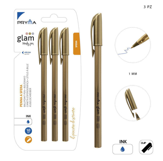 PRYMA penna sfera GLAM 3pz blu