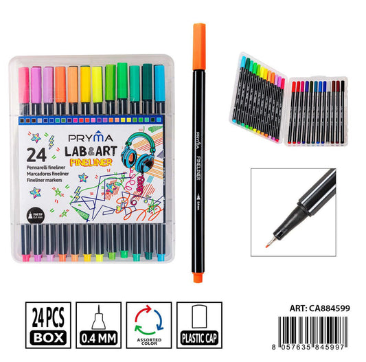 PRYMA pennarelli fineliner triangolare 0.4mm 24pz