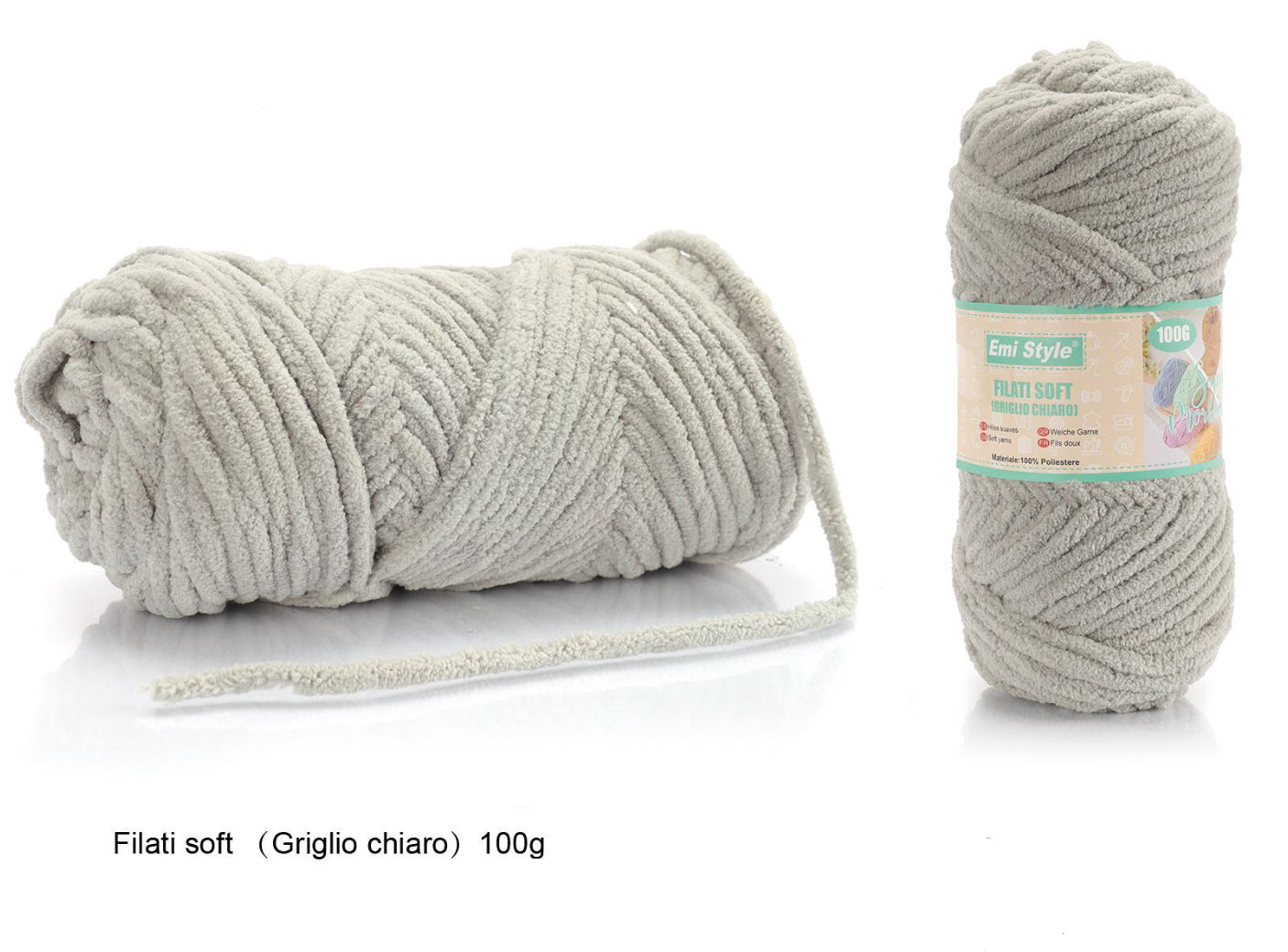 Filo per uncinetto GRIGIO CHIARO 100g/55m