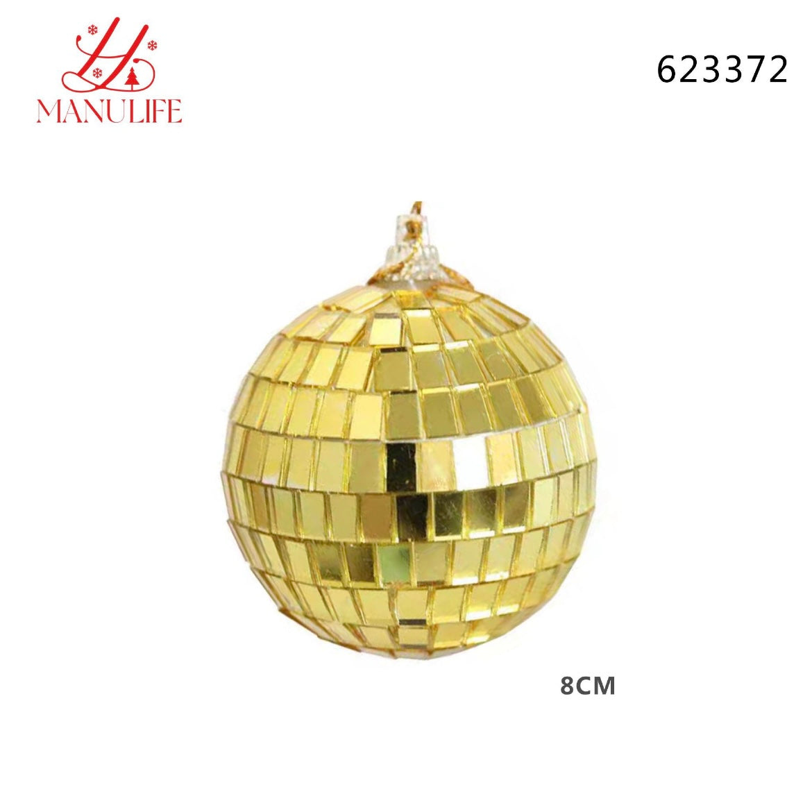 NATALIZIA palline sfera 8cm oro 623372