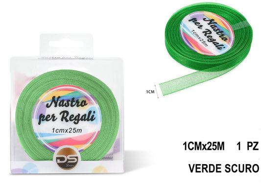 Nastro organza 1 cm VERDE SCURO