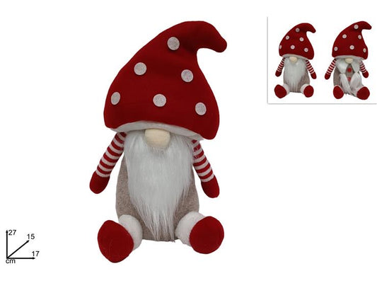 NATALIZIA  gnomo con cappello fungo 27cm
