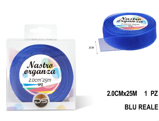 Nastro organza 2 cm BLU REALE