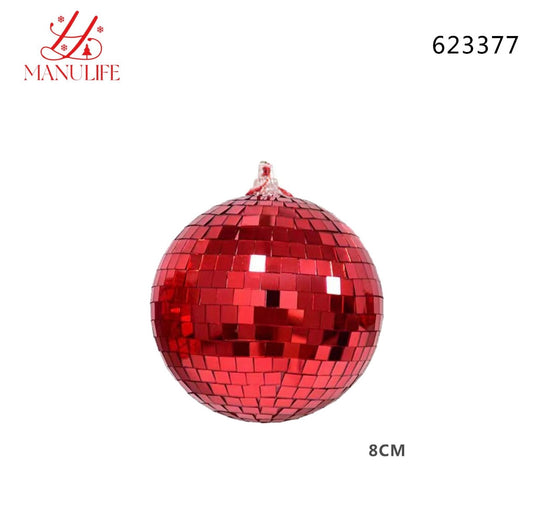 NATALIZIA palline sfera 8cm rosso 623377