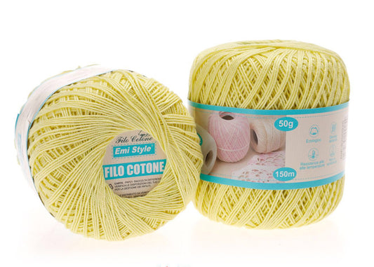 Filo cotone GIALLO TENERO 50g/150m