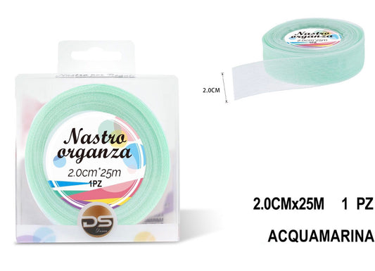 Nastro organza 2 cm ACQUAMARINA