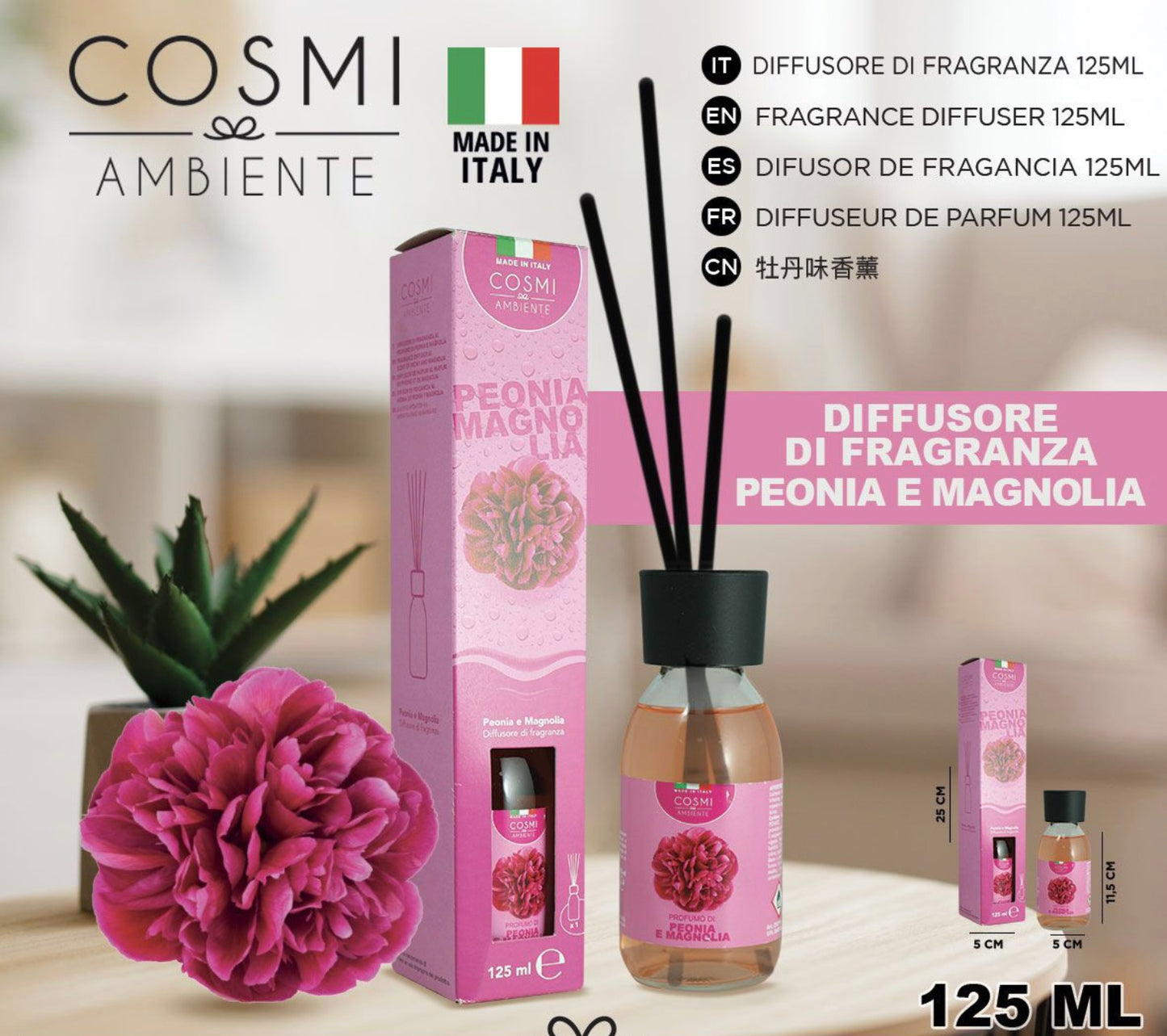 COSMI profumo per ambiente 125 ml peonia e magnolia