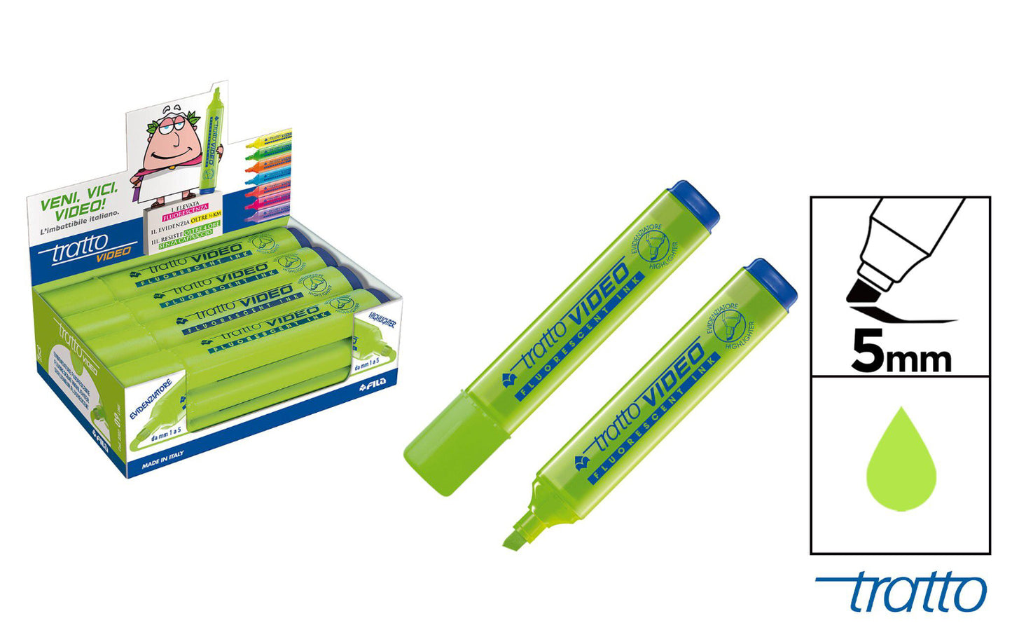 Tratto evidenziatore verde chiaro