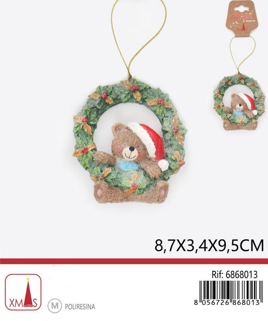 NATALIZIA pendente ghirlanda orsetto 8,7x3,4x9,5cm