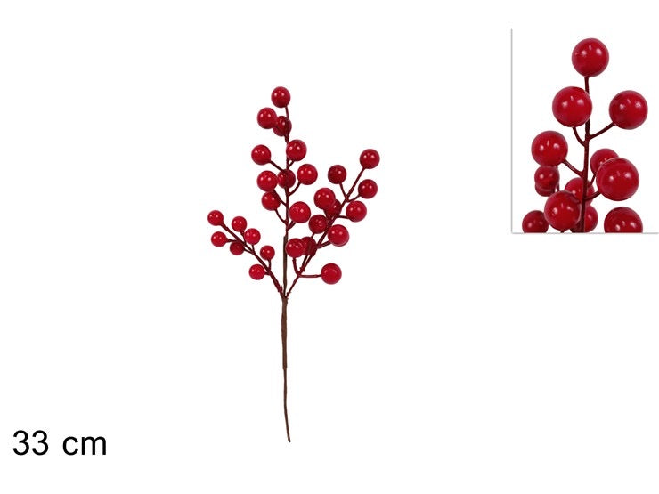 NATALIZIA ramo bacche 33cm