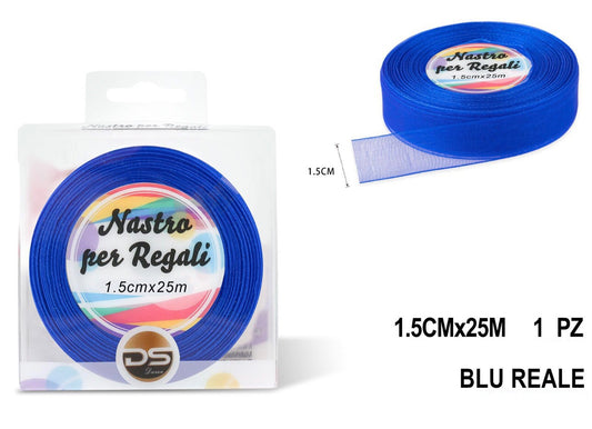 Nastro organza 1.5 cm BLU REALE