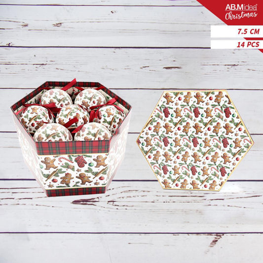NATALIZIA box palline 14pz 7.5cm