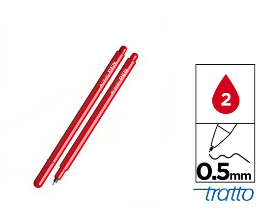 Tratto pen metal look rosso 0,5mm 2