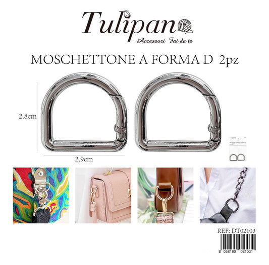 MOSCHETTO a forma  argento 2.9x2.8cm 2pz
