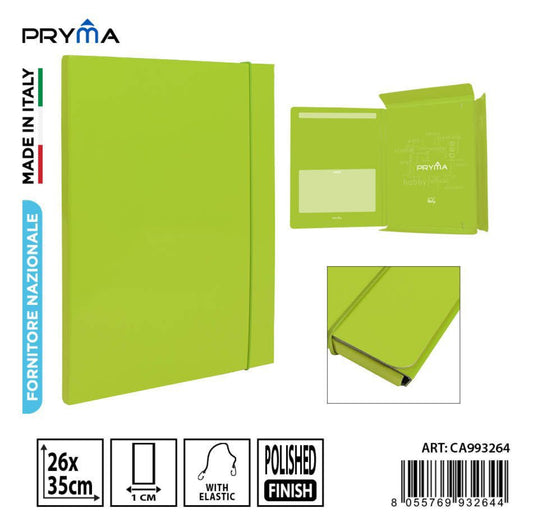 PRYMA  cartella 3L elastico D1 26x35cm verde chiaro