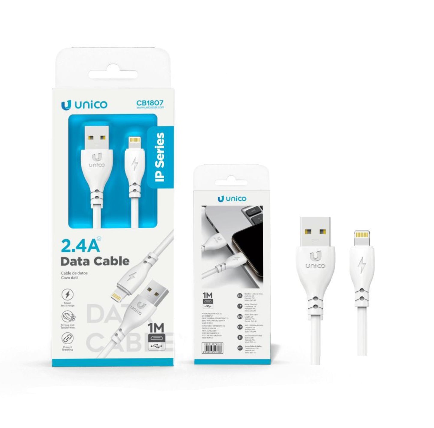 UNICO cavo iPhone 2.4A 1m CB1807