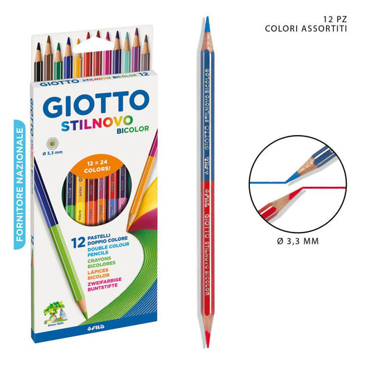 GIOTTO stilnovo bicolori 12 pastelli